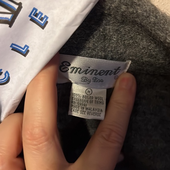 Eminent by Lisa boiled wool jacket sweater vintage - Picture 3 of 6